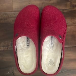 Birkenstock burgundy/red clogs new never worn. Very comfortable and stylish.